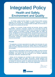 Integrated Policy On Health And Safety, Environment And Quality ...